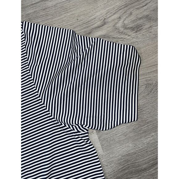 FJ Footjoy Mens Golf Polo Shirt Short Sleeve Blue & White Stripes Large Waramaug - Picture 5 of 10
